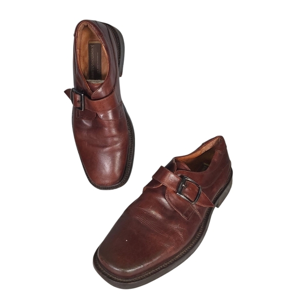 Johnston & Murphy Monk Strap Brown Men\'s Size 9.5 M Leather Italy